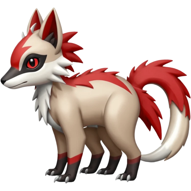 Shiny Brown Red Black Grey White Beige Linoone-Absol-Trico-Hybrid (Full body) emoji