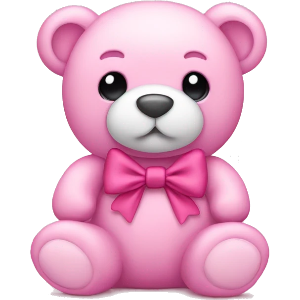 Pink teddy bear with bow emoji
