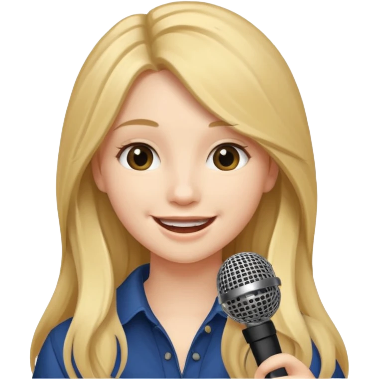 Singer Young woman – long hair, around 20s, holding microphone close emoji