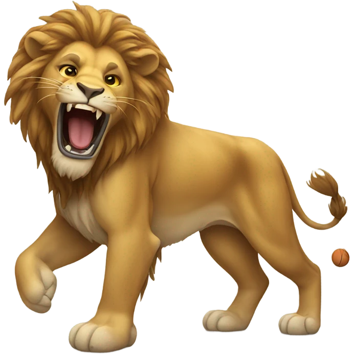 Lion playing basketball  emoji