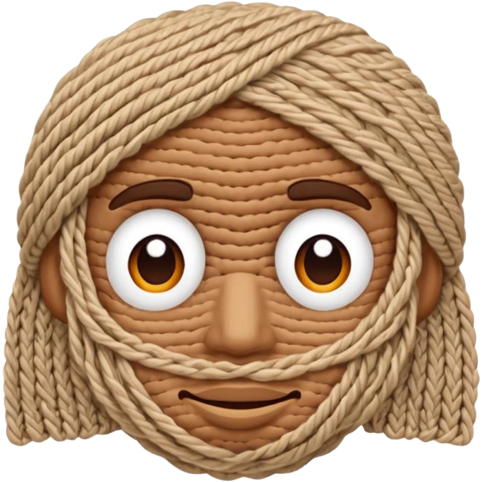 full face look like knitted emoji