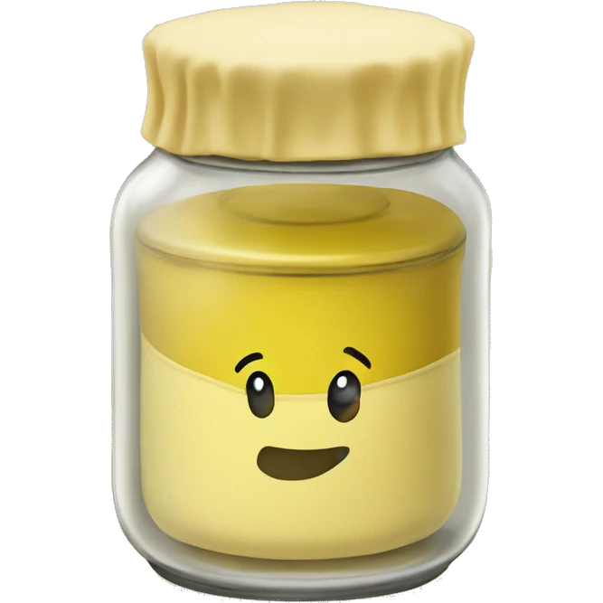 yellow tea filled glass jar with cloth lid emoji