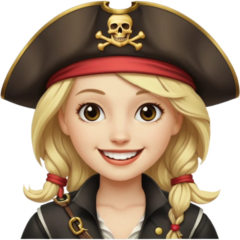 Blonde, female pirate emoji