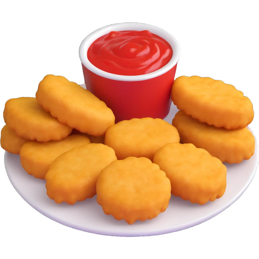chicken mcnuggets with ketchup dip emoji