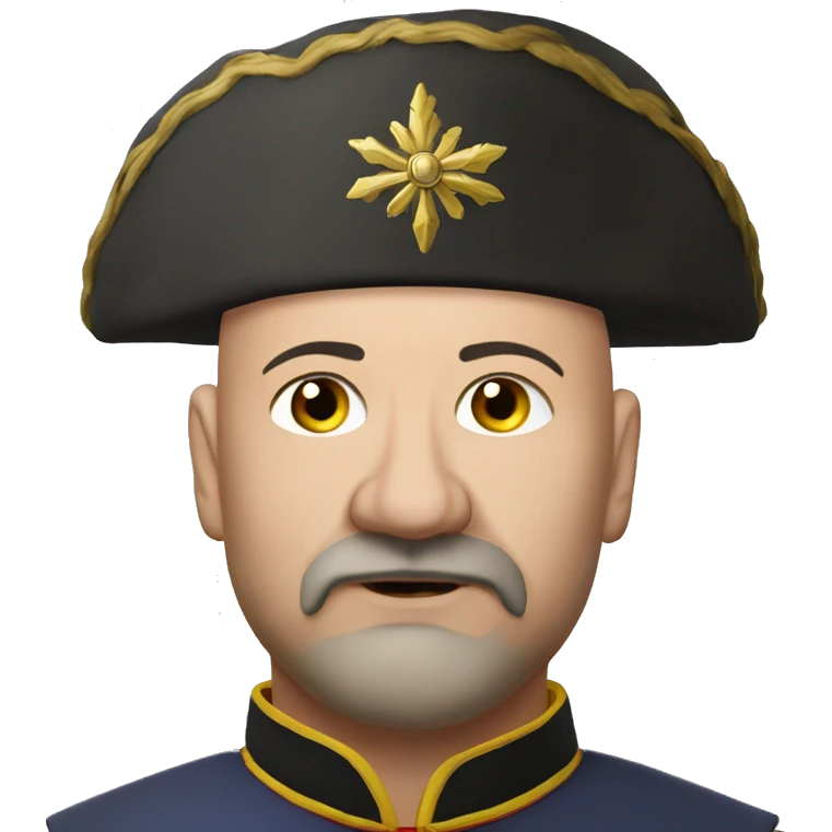 photorealistic bald Ukrainian Cossack with chub emoji