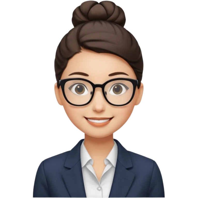 Office Worker – sleek high bun, square glasses, wearing blazer.













































 emoji
