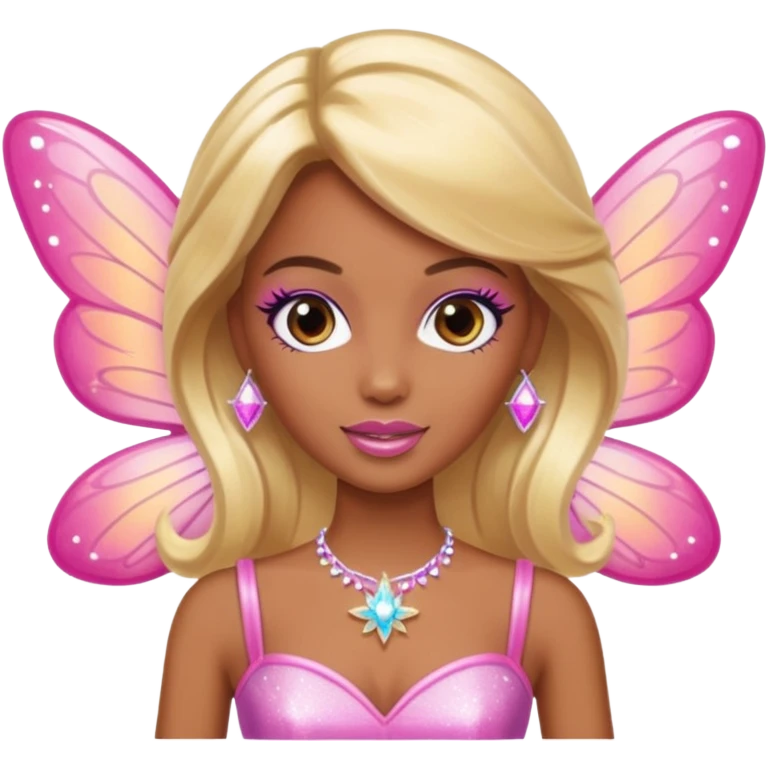 brown skin blonde barbie fairy  dust emoji