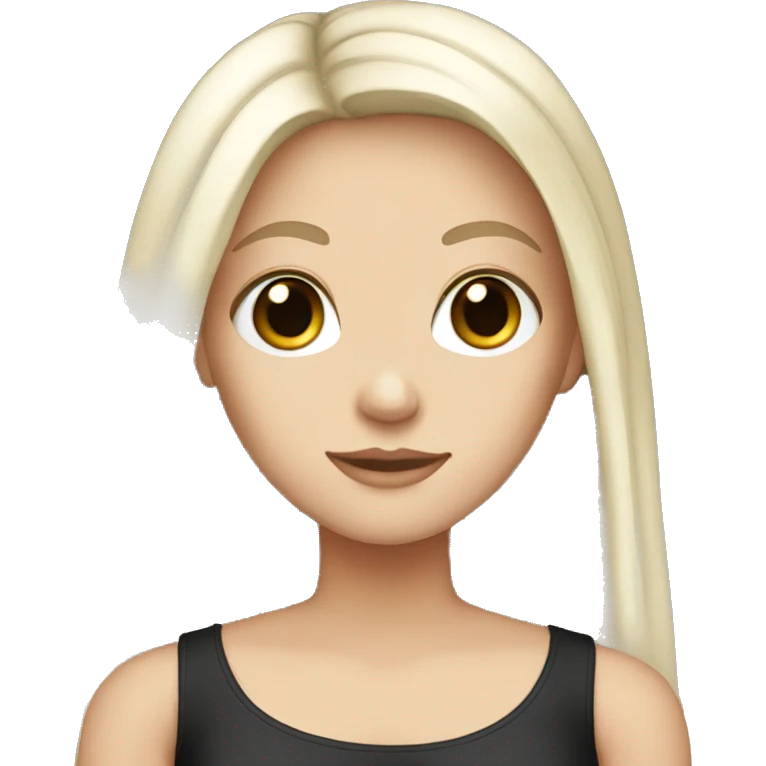 tall white girl with black long hair emoji