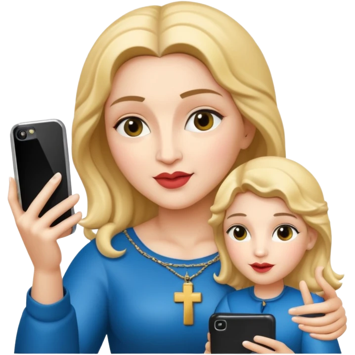 emoji della madonna che si scatta un selfie 
 emoji