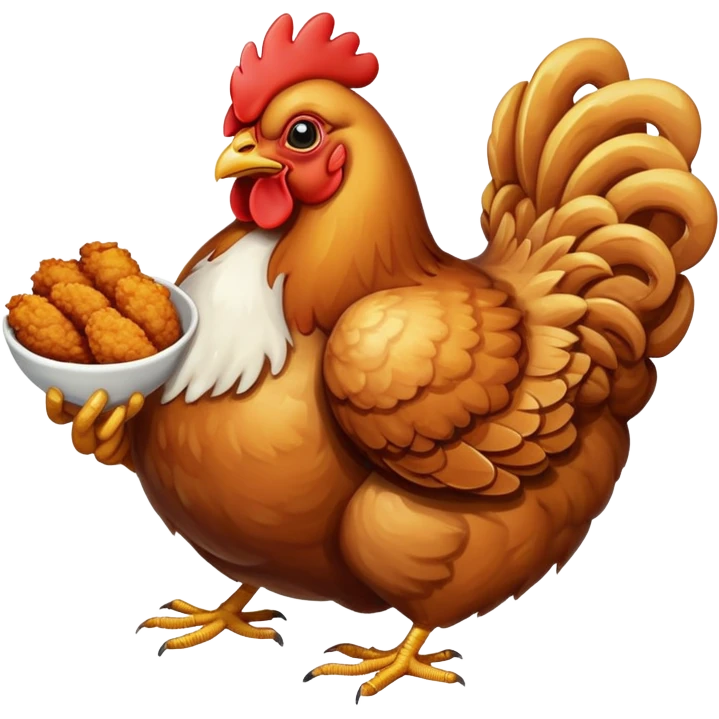 Chicken eating fried chicken emoji