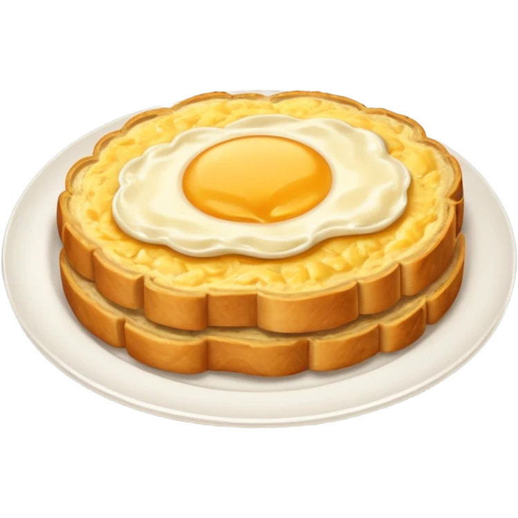 bread omelette in plate  emoji