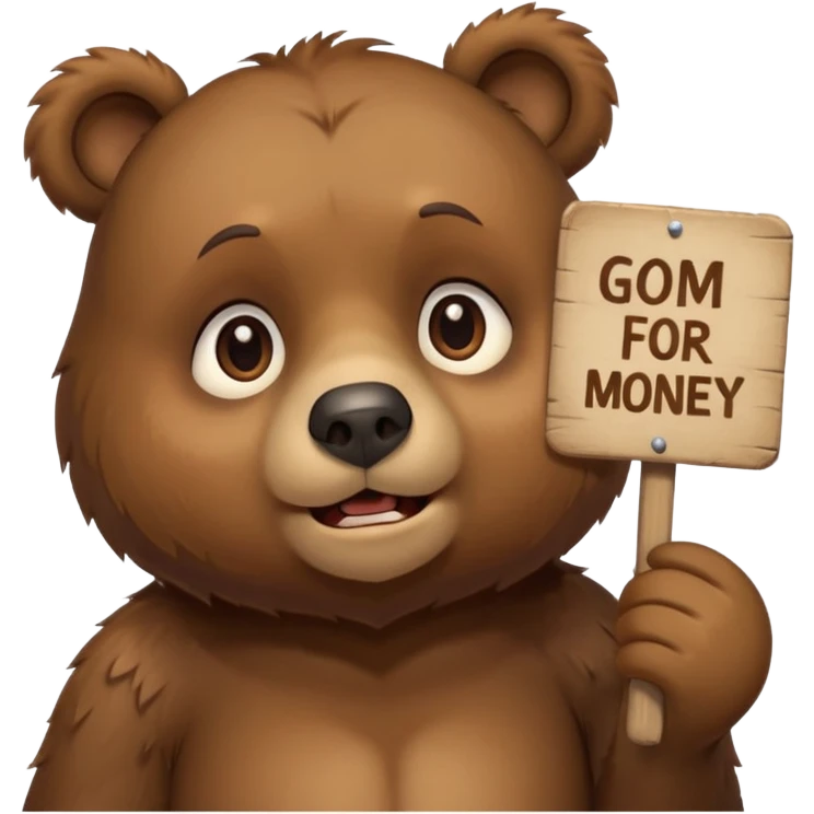 Quero emoji de um urso querendo dinheiro emoji