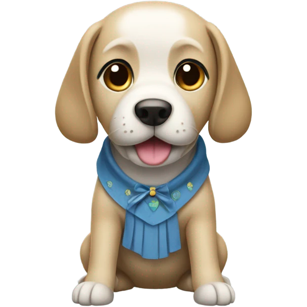 A dog with a skirt emoji