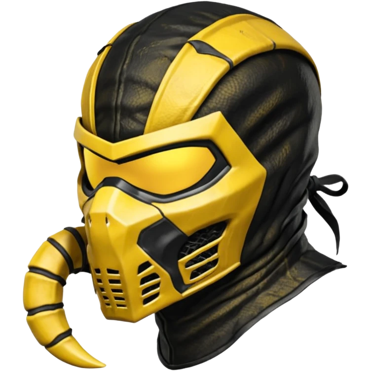 mortal kombat scorpion mask black and yellow emoji
