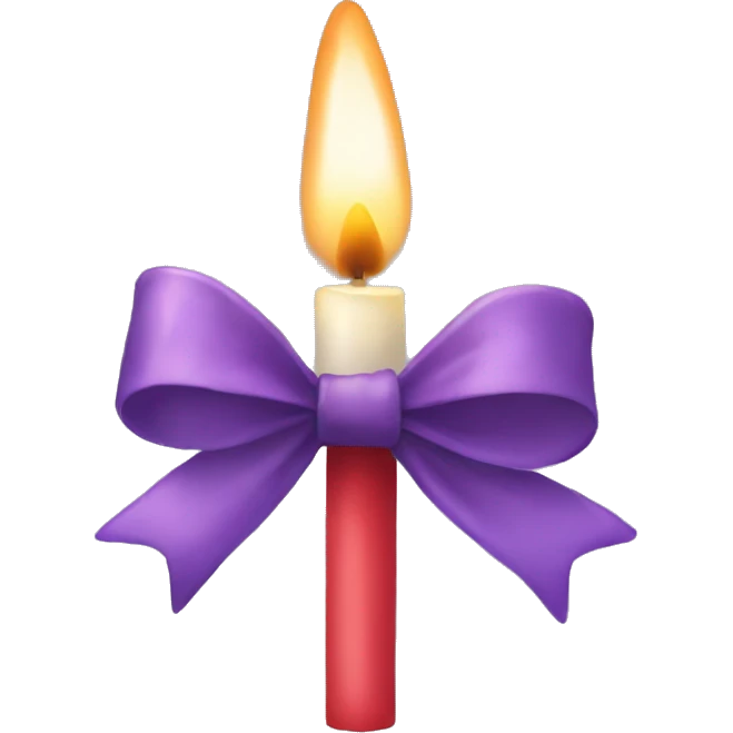 Christmas candle bow emoji
