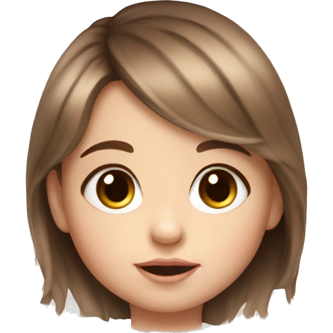 Realistic portrait of a baby girl with brown eyes and brown hair and long eyelashes emoji