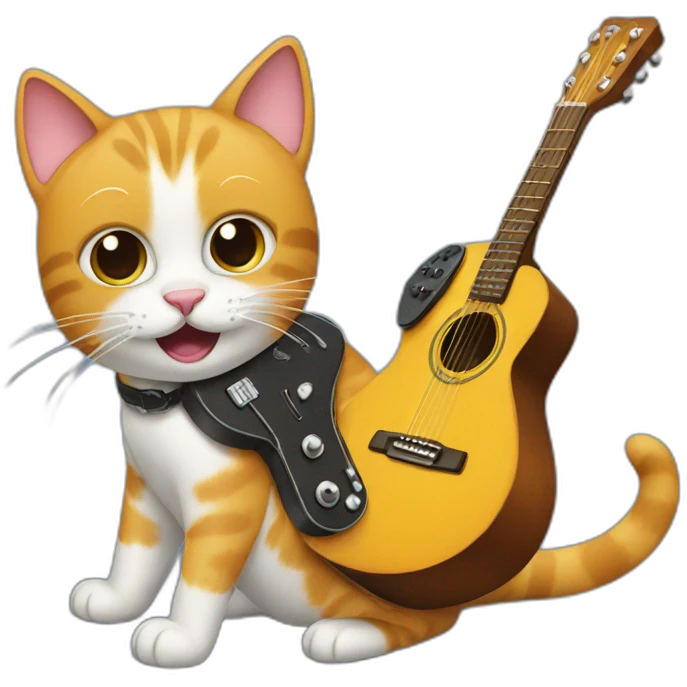 Cat with guitar emoji