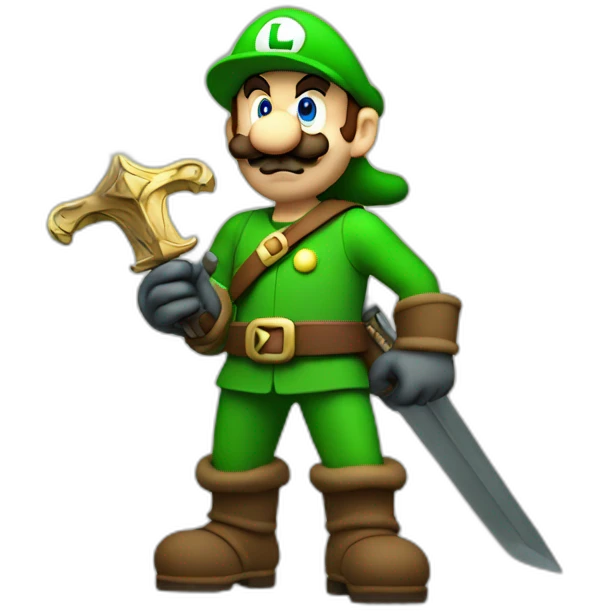 luigi with a giant sword emoji
