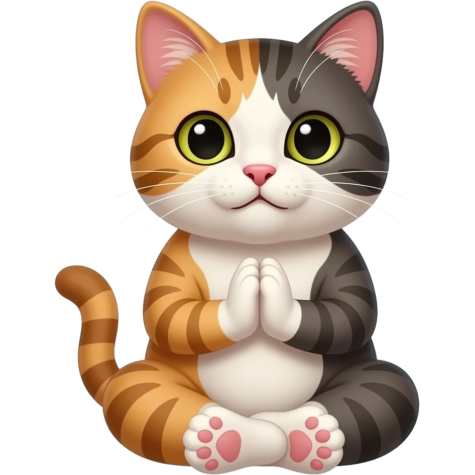 Namaste cat face emoji