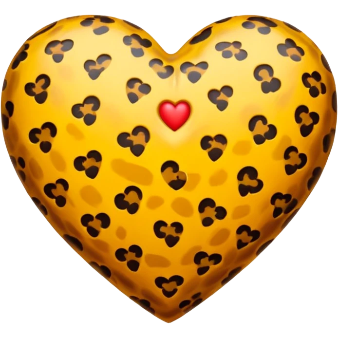 Leopard heart with fat emoji