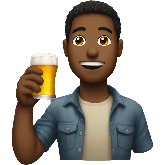 frat boy drinking beer emoji