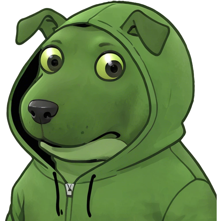 Dog wearing a hoodie  emoji