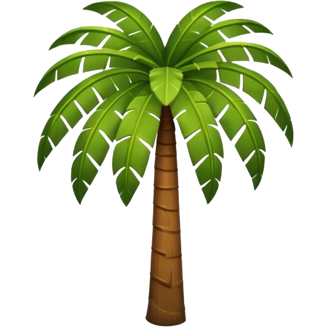 Palm Tree: cartoon flat body big leafs emoji