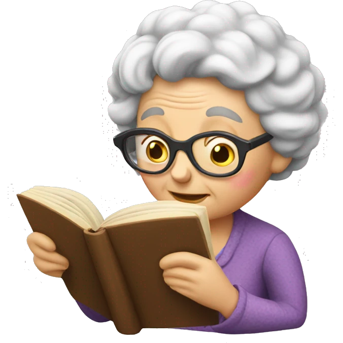 Sweet Granny reading a book emoji