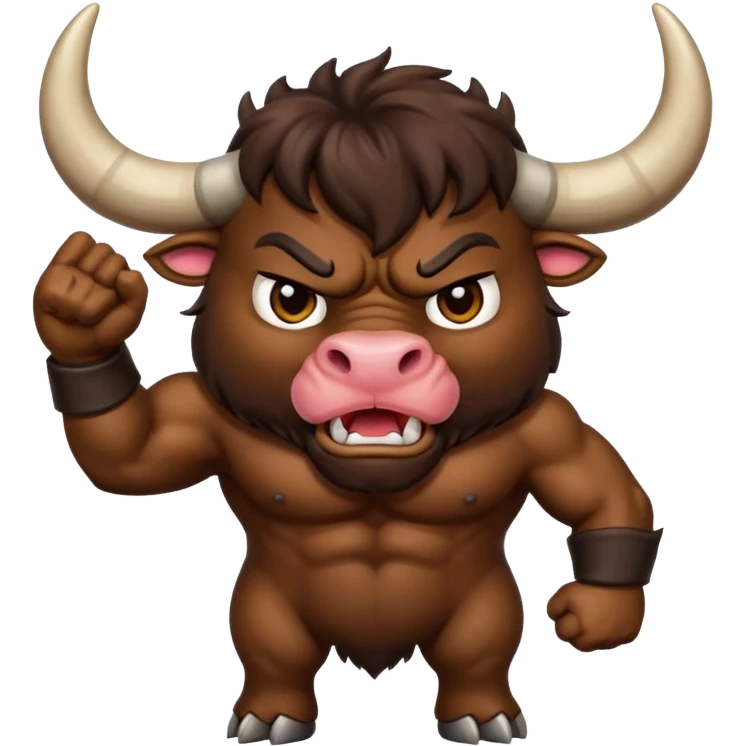 Bull hoof emoji making a like gesture angry bull emoji