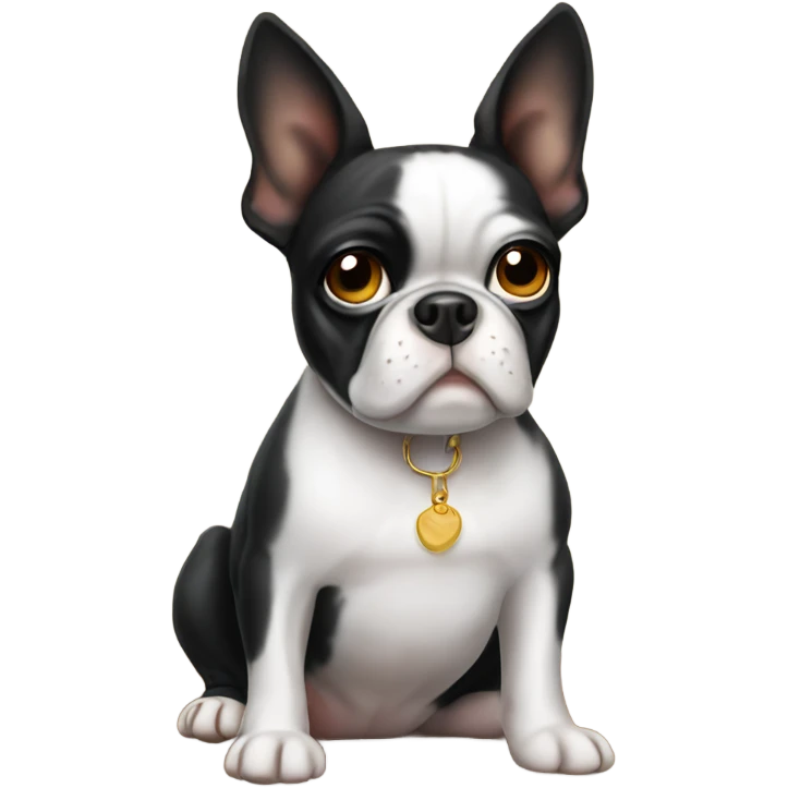 Judgmental Boston terrier  emoji