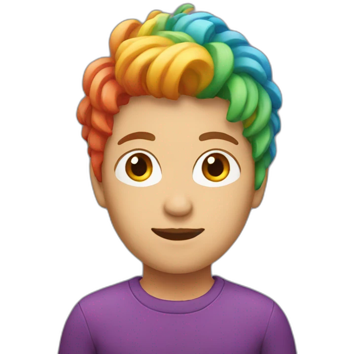 a person with colourful-hair emoji