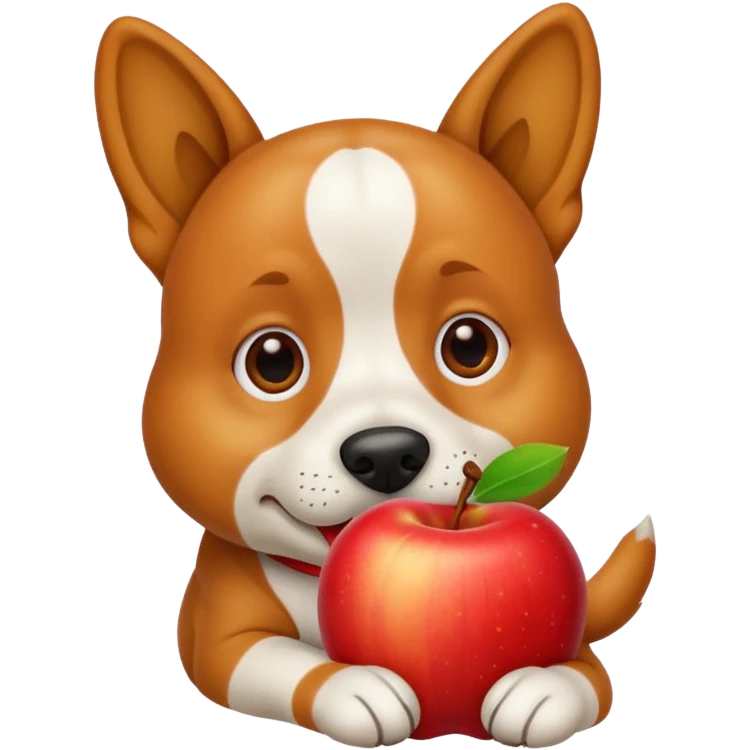 A dog eating apple  emoji