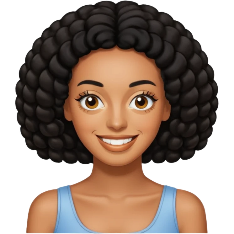 Solange Knowles with black hair emoji
