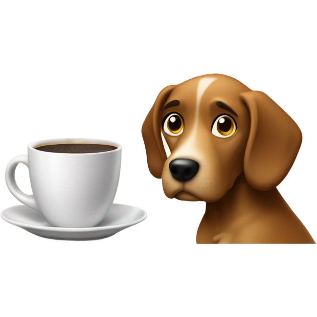 Dog with coffee emoji