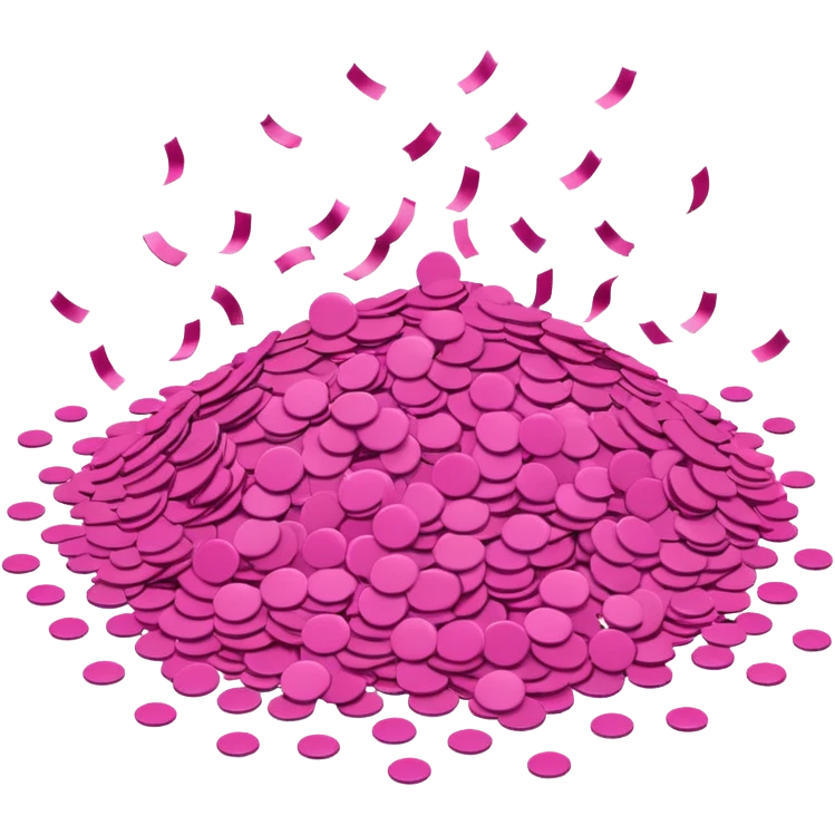 Pink confetti in the shower emoji