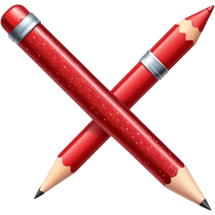 red glitter pencil emoji