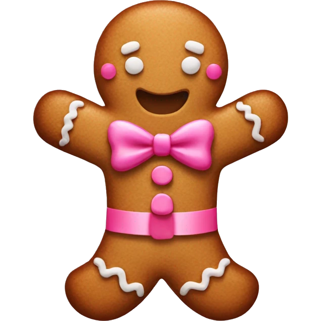 gingerbread man with pink bow emoji