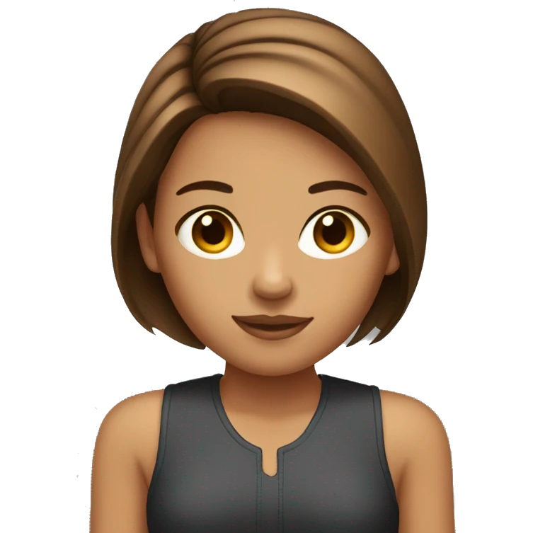 Straight taned brown hair girl emoji
