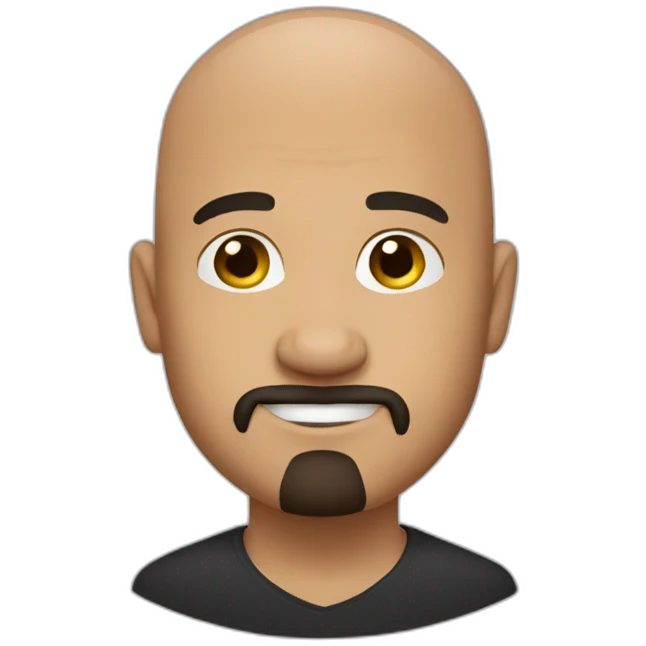bald guy,-black-goatee, no mustache  emoji