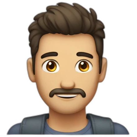 Hombre joven sin barba petiso morocho soriendo emoji