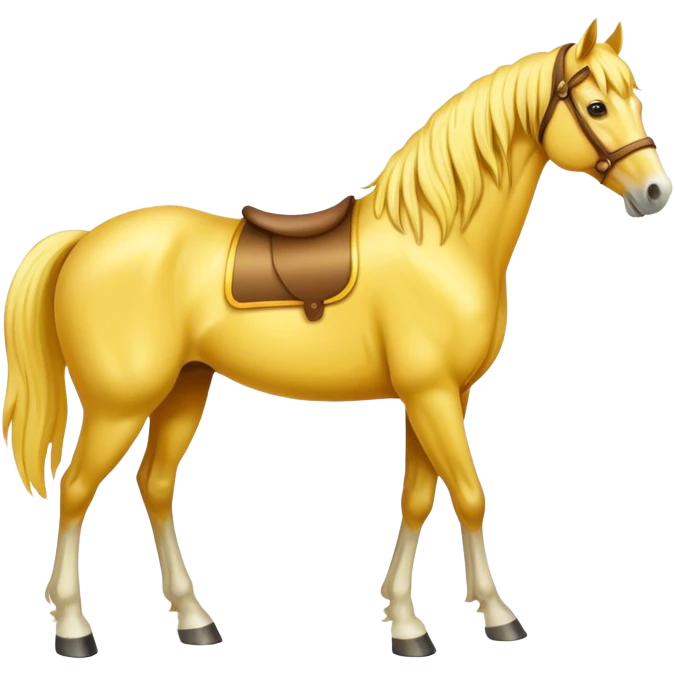 A standing yellow mature horse emoji