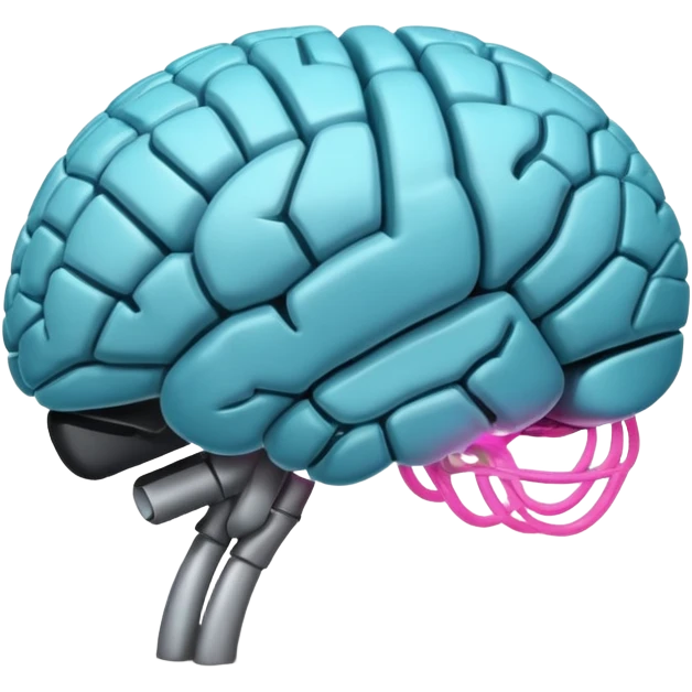 cerebro 3D con zona parietal derecha iluminada emoji