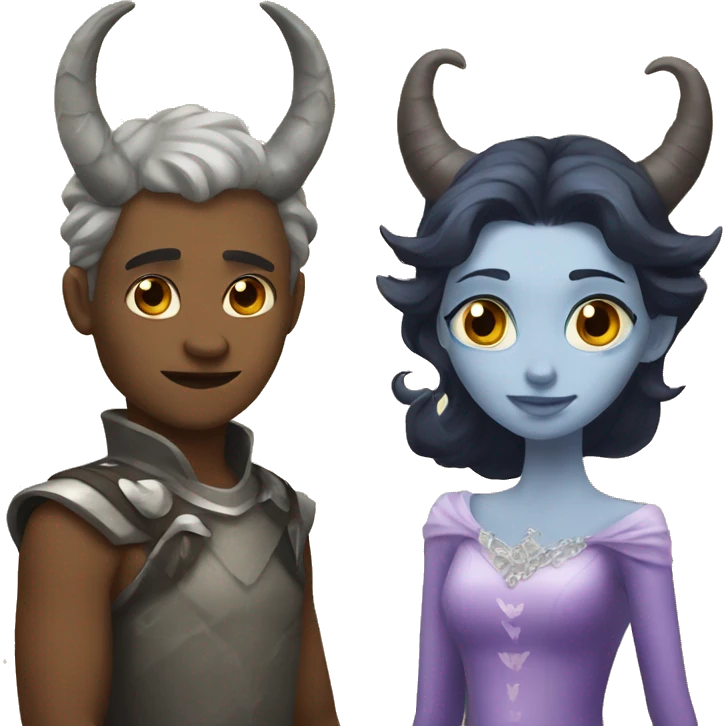 a princess and a monster with horns emoji