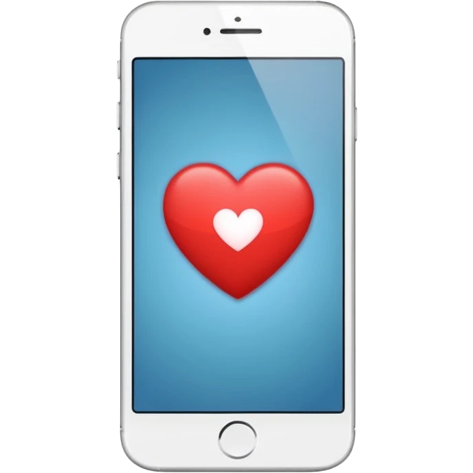 smartphone screen with a heart and text lines emoji
