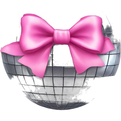 Disco ball with pink bow emoji