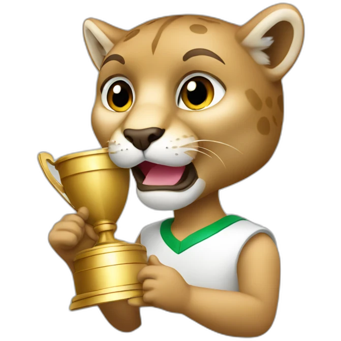 cougar holding trophy emoji