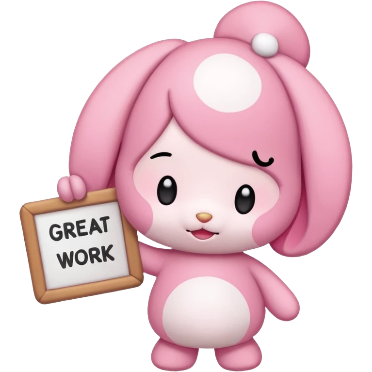 cute mymelody with sign that says great work emoji