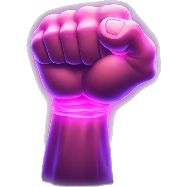 neon glowing muscle arm emoji