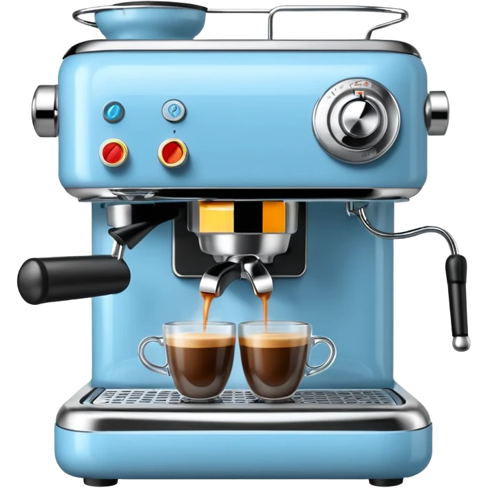 Light blue Espresso machine brewing espresso emoji