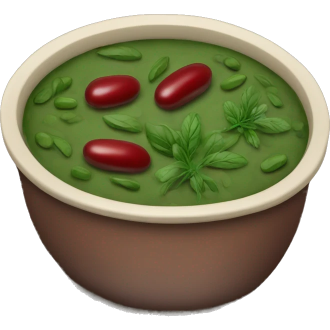 Dark green herb stew with red kidney beans  emoji